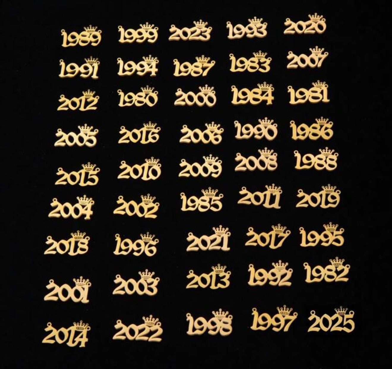 Stainless Steel Year Necklaces