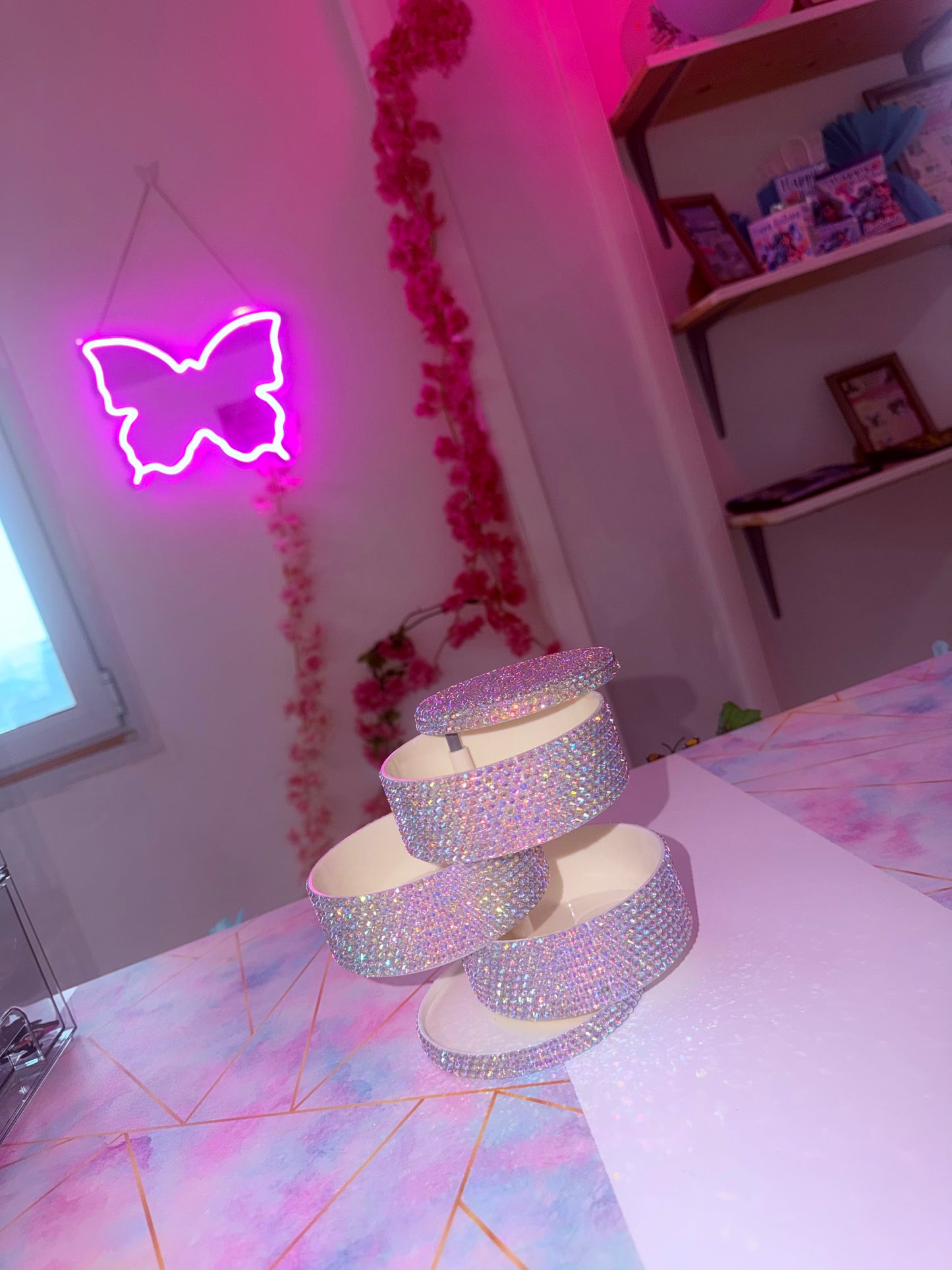 Rhinestone Rotating Storage Box