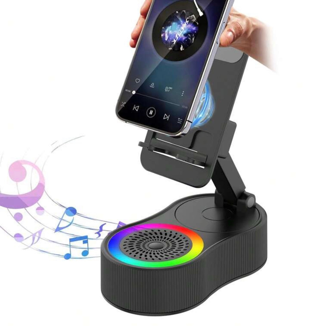 Wireless Bluetooth Speaker + Phone Stand + Portable Charger
