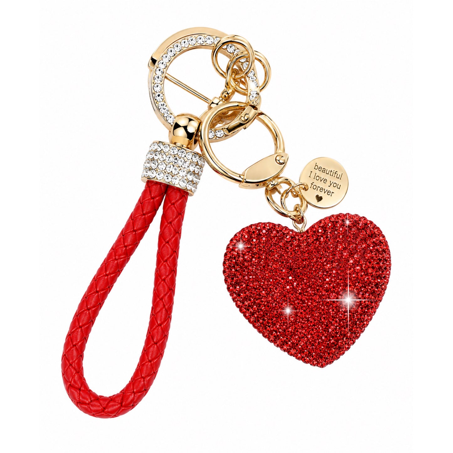 Heart Keychain with Wrist Lanyard