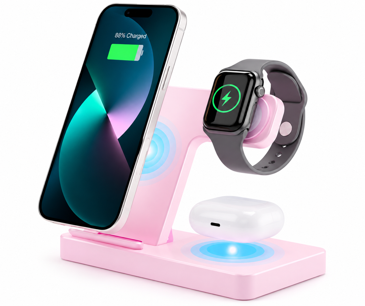 3-in-1 Wireless Charging Station for iPhone/Apple Watch/AirPods