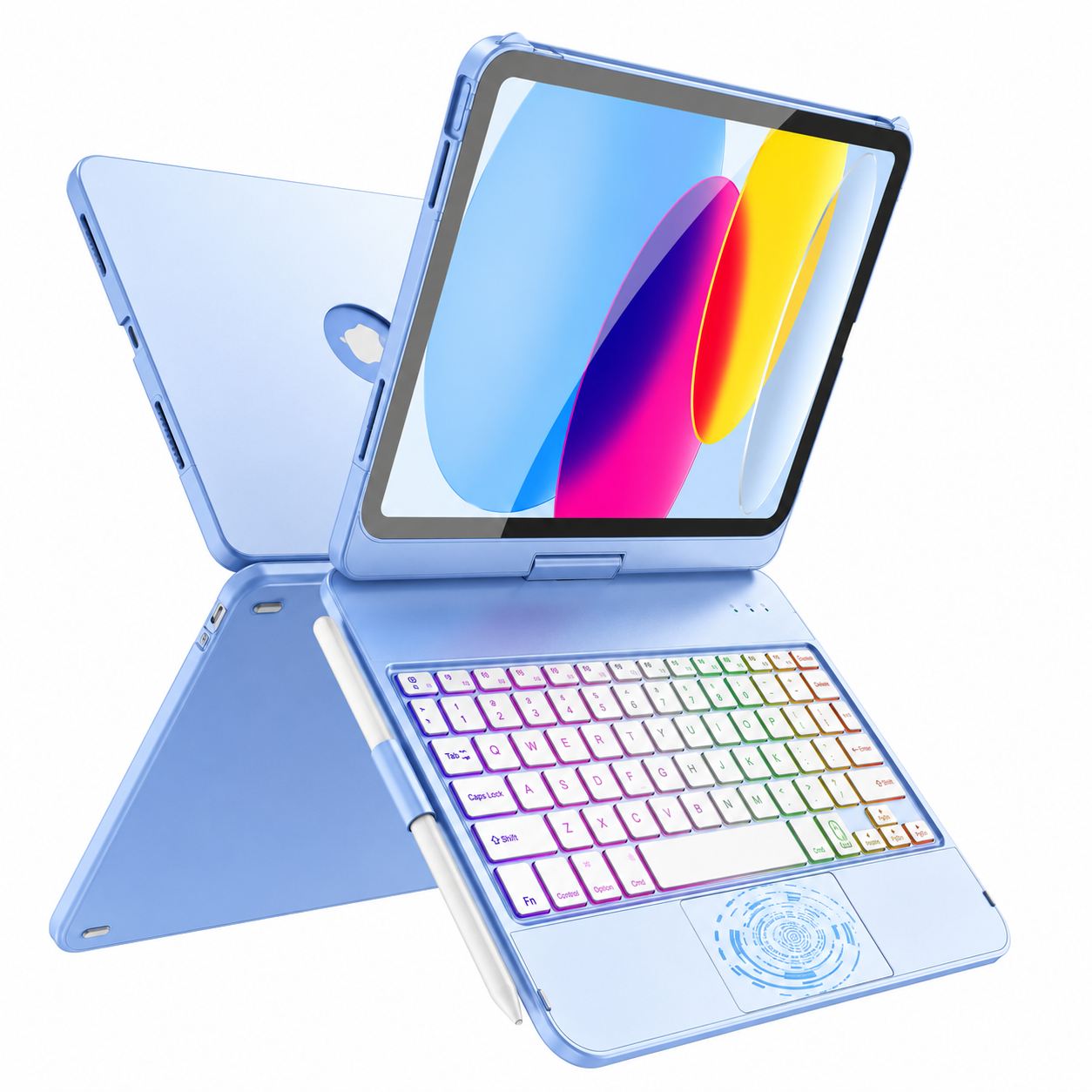360° Rotating iPad Keyboard Case with trackpad