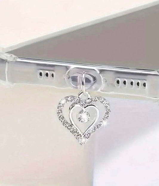 Rhinestone Bow Charging Port Dust Protector