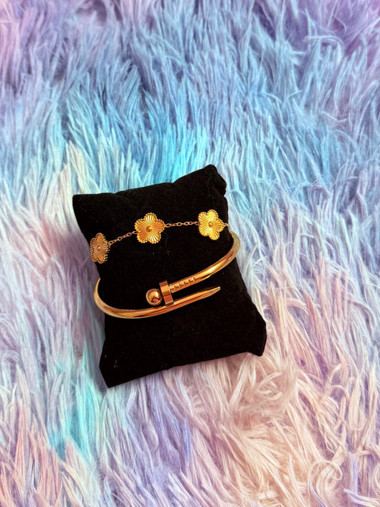 Stainless Steel Gold Set