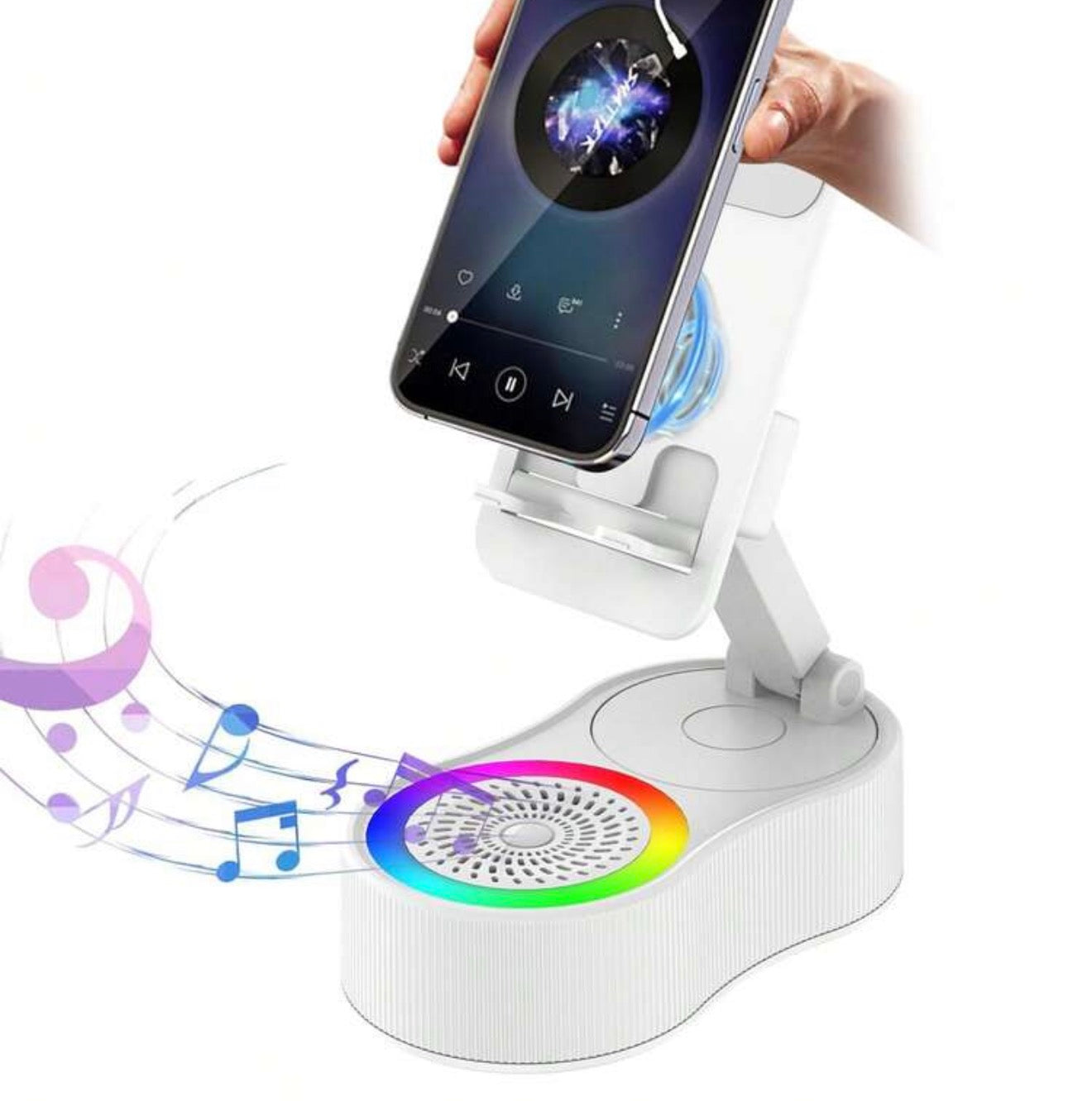 Wireless Bluetooth Speaker + Phone Stand + Portable Charger