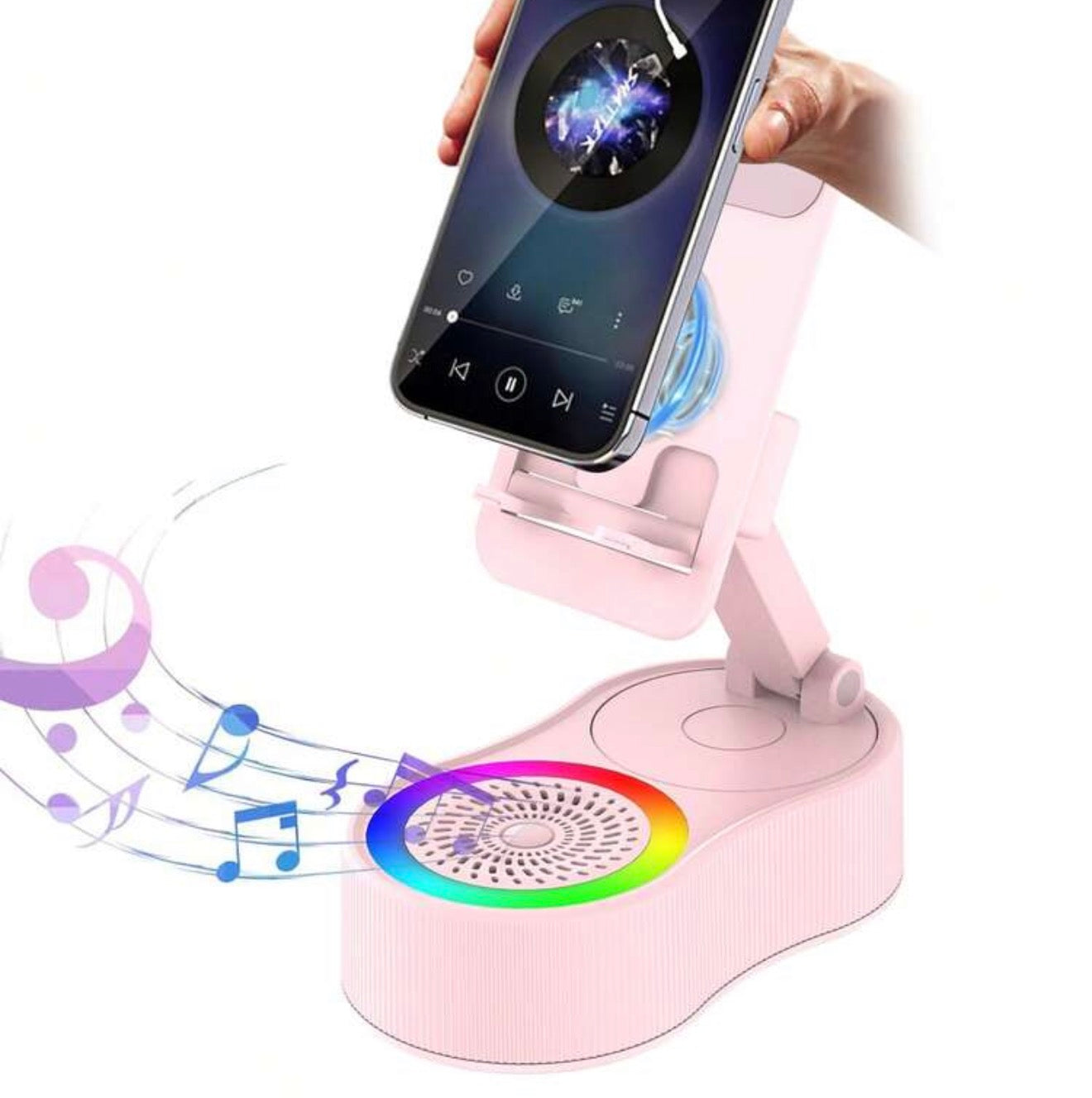 Wireless Bluetooth Speaker + Phone Stand + Portable Charger