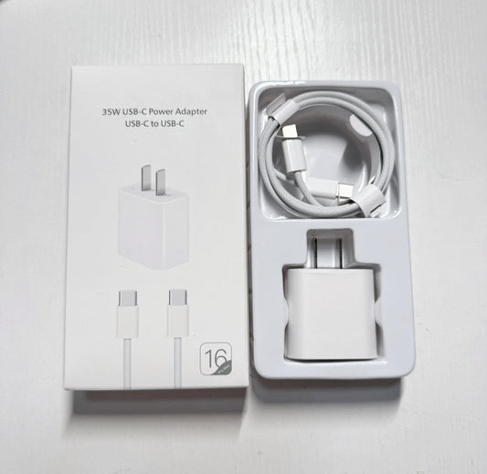 35W USB-C Power adapter 
& 3ft USB C Cable