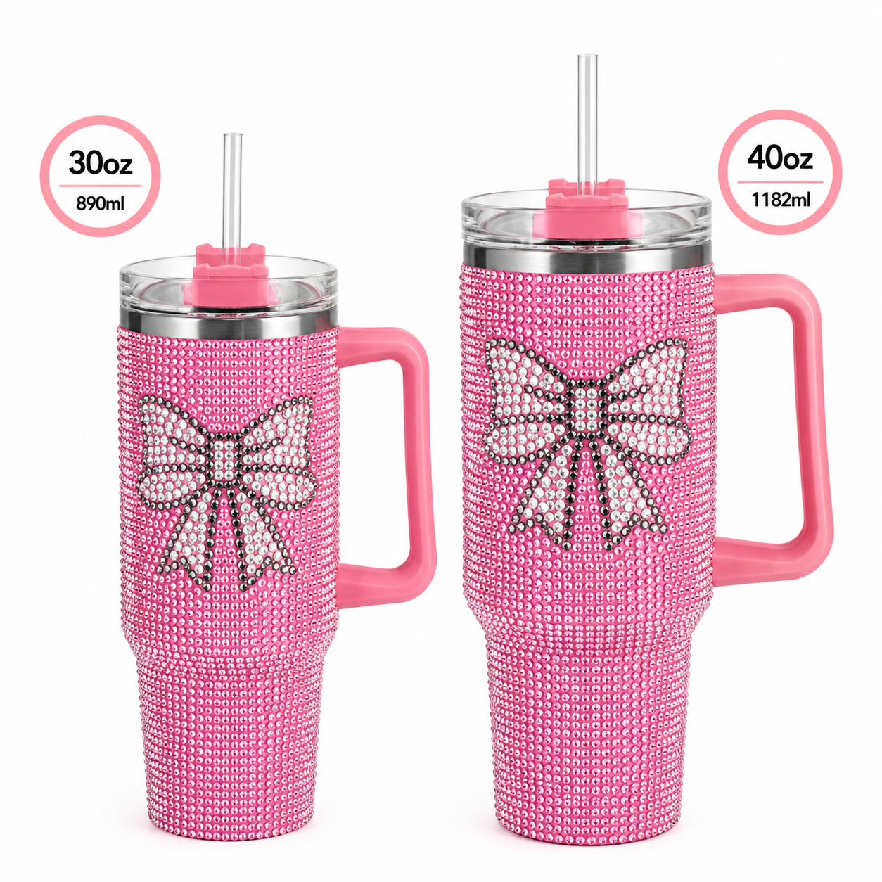 Rhinestone Bow Tumblers