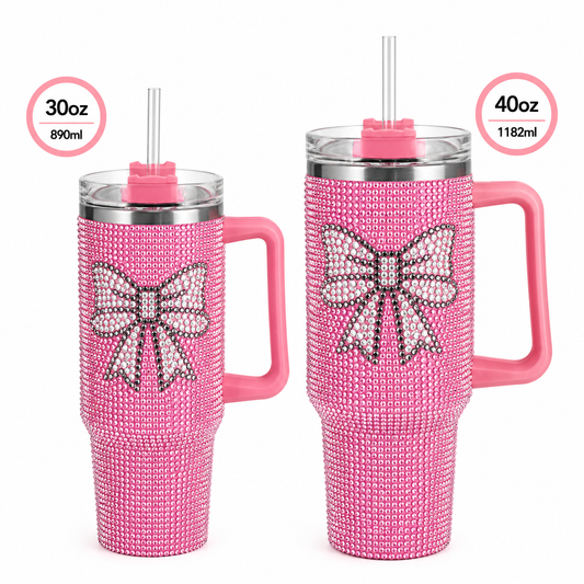 Rhinestone Bow Tumblers