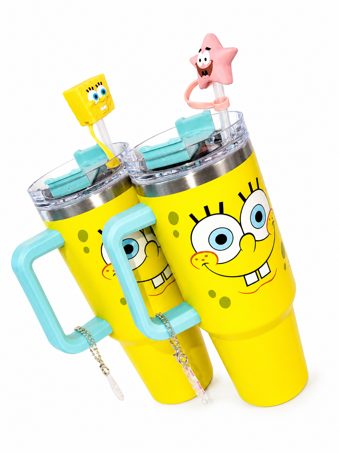 SpongeBob Tumblers with Straw Cover & Charms