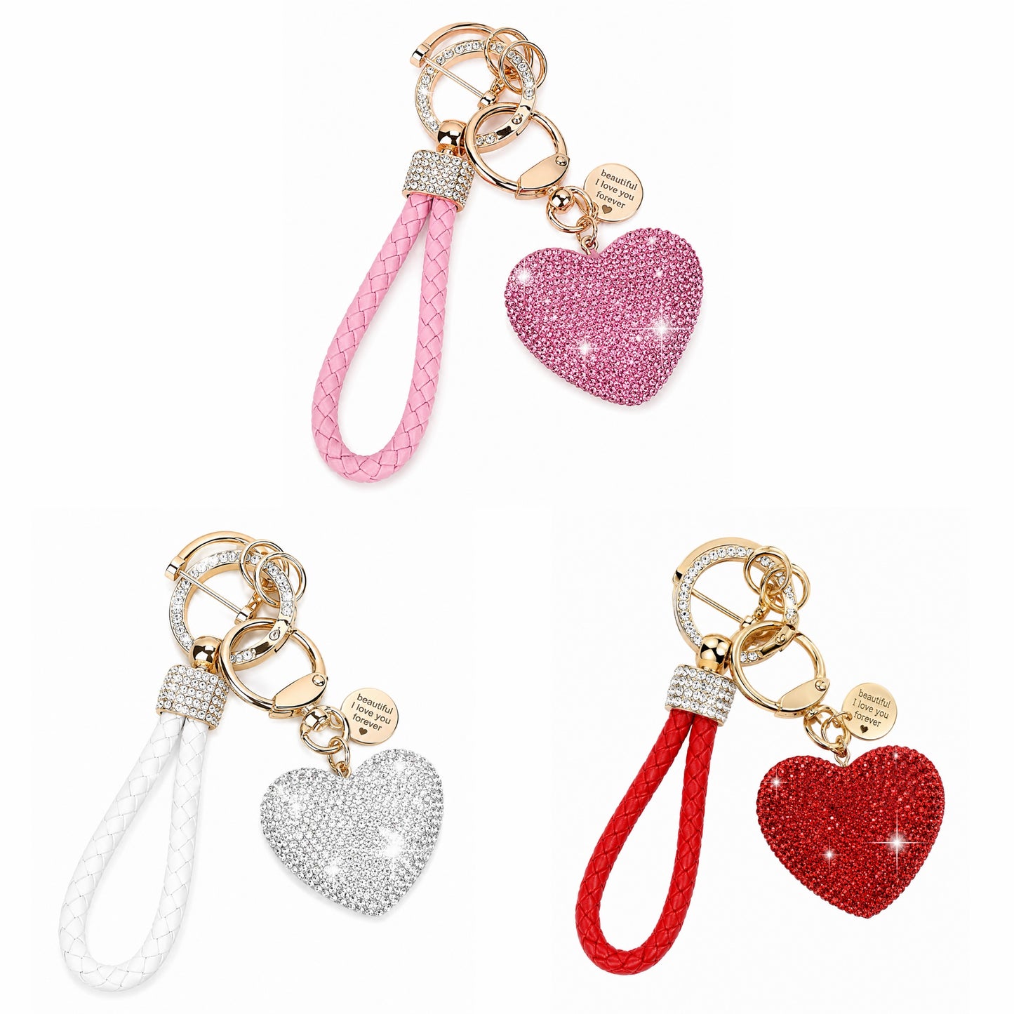 Heart Keychain with Wrist Lanyard