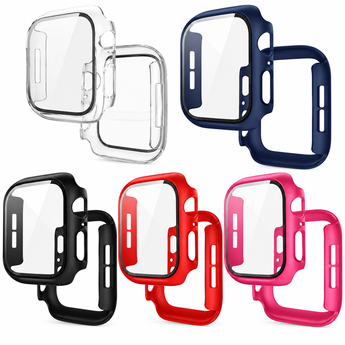 Matte Apple Watch Covers w/ Tempered Glass