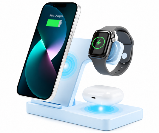 3-in-1 Wireless Charging Station for iPhone/Apple Watch/AirPods